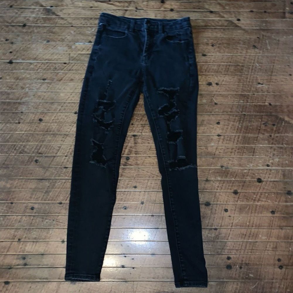 American Eagle black curvy hi-rise stretchy ankle size 4 jeggings